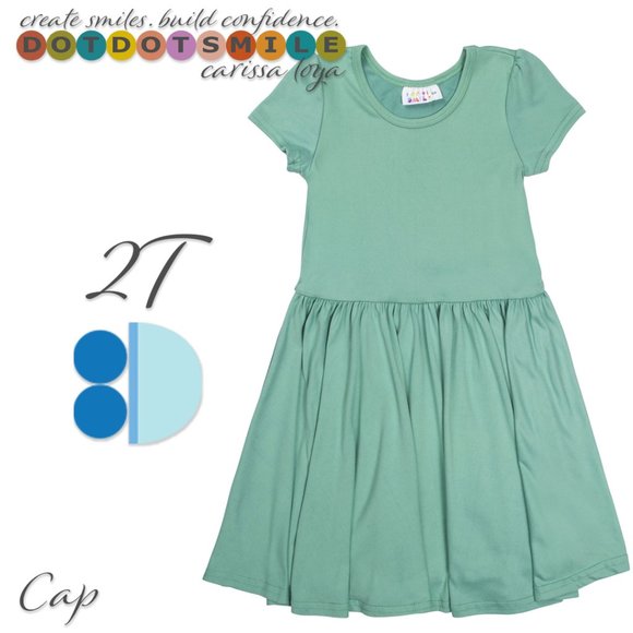 DotDotSmile Classic Cap Solid Teal Dress - Picture 1 of 1